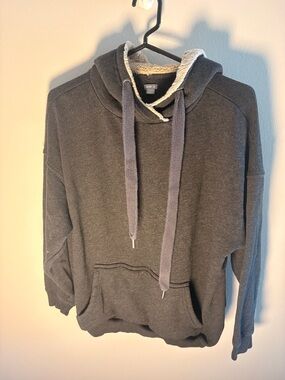 aerie Charcoal Gray Sherpa-Lined Hoodie